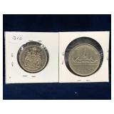 1968 Canadian Nickel Dollar & Half Dollar
