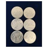 Canadian Voyageur Nickel Dollars 1979, 6 Coins