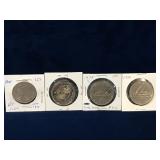 1971, 74, 78, 80  Canadian Nickel Dollar Coins