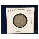 1948 Canadian Silver 25 Cent Piece