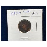 1870 USA Indian Head Penny