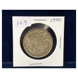 1940 Canadian Silver 50 Cent Piece
