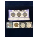 7 Assorted Tokens, Trade Dollars