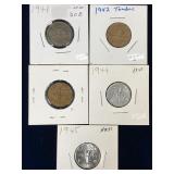 1941 to 1945 Canadian Nickels