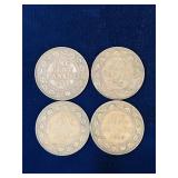 four 1918 Canadian Large Pennies