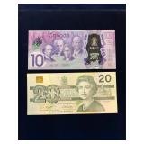 2017, 1991 Canadian $10 & $20 Bank Notes