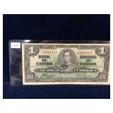 1937 Bank of Canada $1 Bank Note  Coyne/Towers