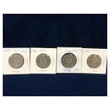 1974, 75, 76, 77  Canadian Nickel Half Dollars