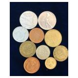 10 assorted Foreign Coins
