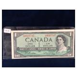 1954 Bank of Canada $1 Bank Note Beattie/Rasminsky