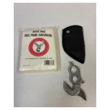 Field dressing knife and deer bag.