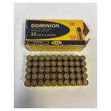 32  Calibre S&W, 50 Cartridges
