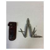 Leathermans type tool and leather sheath