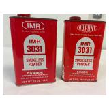 1 full IMR 3031 smokeless powder. 1 about 1/3 full