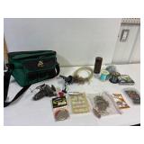 Fishing reels, line, hooks, leaders, cooler bag
