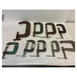 9 C clamps.  3',  4' , 6'