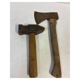 Hammer and hatchet.