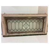 Lead Stained Glass window. 40 x 19 1/4' framed