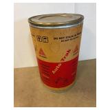 Cardboard barrel with lid . 32.5' tall.