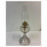 Ruffled Bullseye coal oil lamp. 19' tall