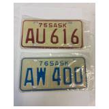 1975, 76 snowmobile license plates. Unused