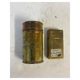 Brass shaving stick holder and razor blade box