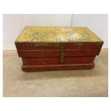 Primitive wood trunk. 35 x 19 x 15.5' high