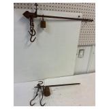 2 antique beam scales. 1 needs weight fixed
