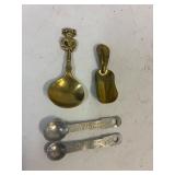 Brass tea caddy spoon. Scoop and Nabob spoons