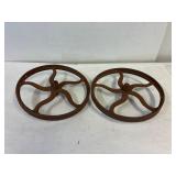 Two. 11' cast iron pulleys