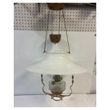 Antique hanging coal oil lamp.