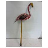 Cast iron flamingo. 27' tall