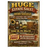 Large Estate GARAGE type sale for Herb Siegele
