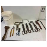 Bucket of tools.