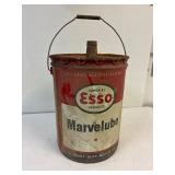 ESSO Marvelube 5 gallon steel oil pail