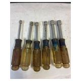 Nut driver set in a metal case