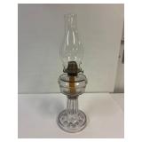 Coal oil lamp. 19.5' tall purple tinge