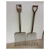 2 manure forks.