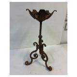 Cast iron stand. 19' tall. Candle, ash tray or ??