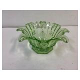 Vintage Green glass 10' bowl.
