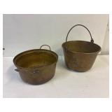 Brass pots. Hand forged.