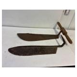 Machete style hay knives