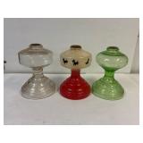 3 coil oil lamp bases.