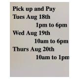 Pick Up Days and Times