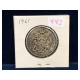 1961 Canadian Silver 50 Cent Piece