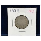 1928 Canadian Silver 25 Cent Piece