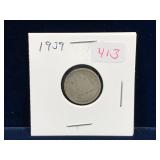 1939 Canadian Silver 10 Cent Piece