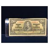 1937 Bank of Canada $20 Bank Note