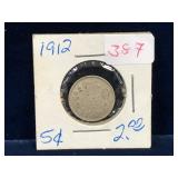 1912 Canadian Silver 5 Cent Piece