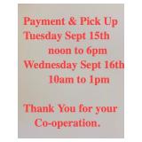 Payment & Pick Up Days